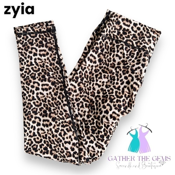 Zyia Leopard Brilliant Scrunchy What Hi-rise 7/8 Leggings - Picture 1 of 7
